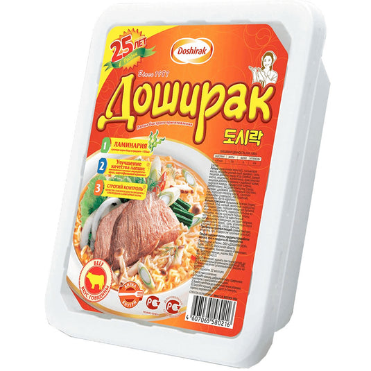 Spicy Beef-Flavored Instant Noodles, Doshirak, 90 g