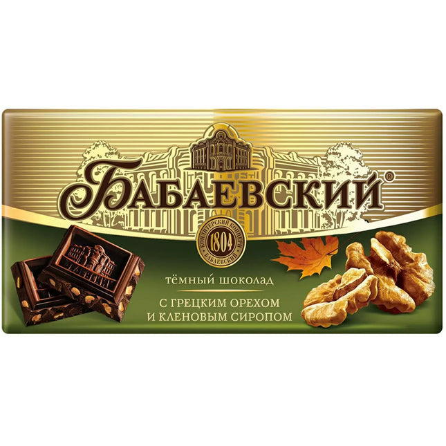 Темный шоколад Бабаевский с грецким орехом и кленовым сиропом 100 гр