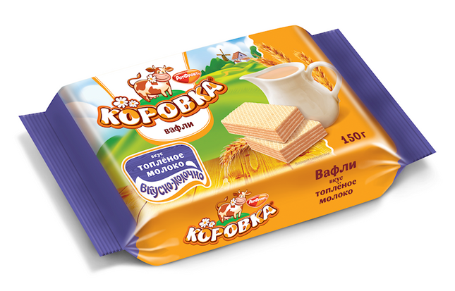 Importred Russian Wafers &quot;Korovka&quot; Baked Milk 150gr