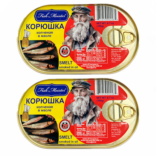 Pack 2 Tinned Smoked Smelt in Oil, 190g x 2