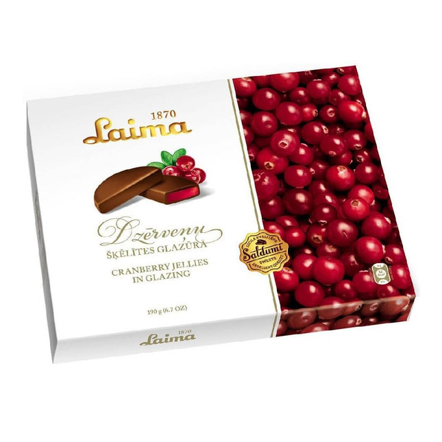 Chocolate Covered Marmalade "Cranberry Slices", Laima, 0.42 lb/ 190 gr