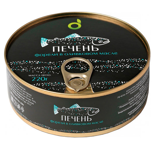Trout Liver in Olive Oil, EcoFood, 220g / 7.76 oz