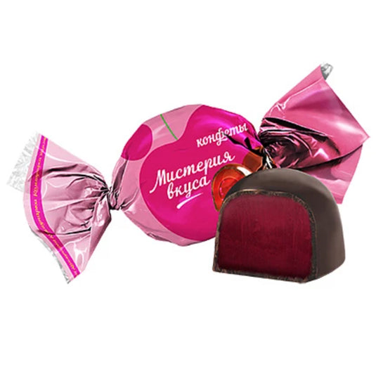 Chocolate Candies with Marmalade Cherry Filling "Mystery of Taste", Kommunarka, 226g / 7.97oz