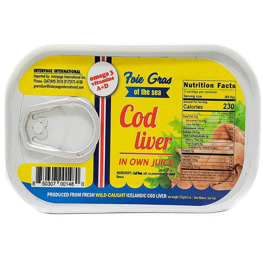 Cod Liver In Own Juice, 122g/ 4.3oz