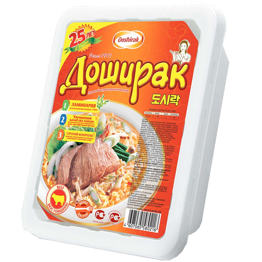 Instant Noodles with Beef, Doshirak, 90g/ 3.17oz