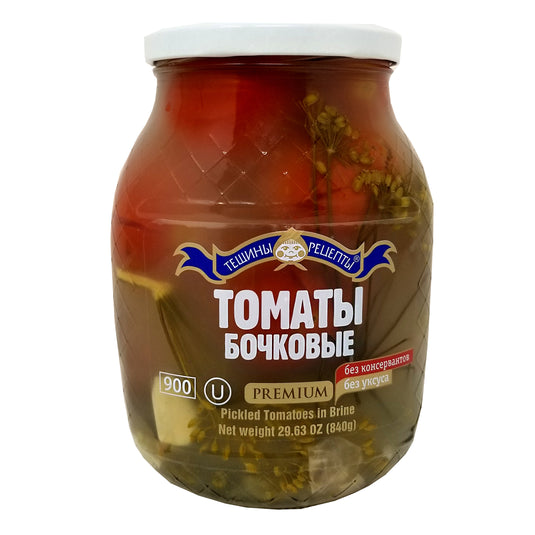 Tomatoes pickled in brine, from Barrel, Teshcha's Recipes, 900g