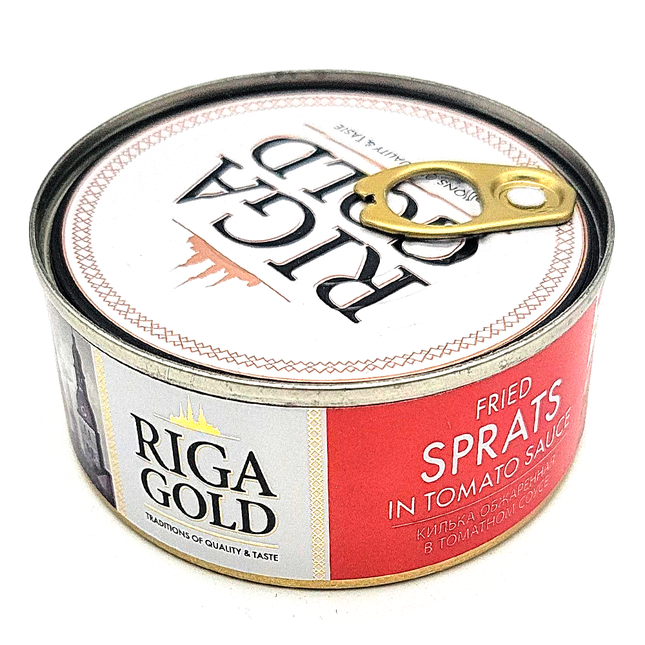 Fried Sprat in Tomato Sauce, Riga Gold, 240 g/ 0.53 lb