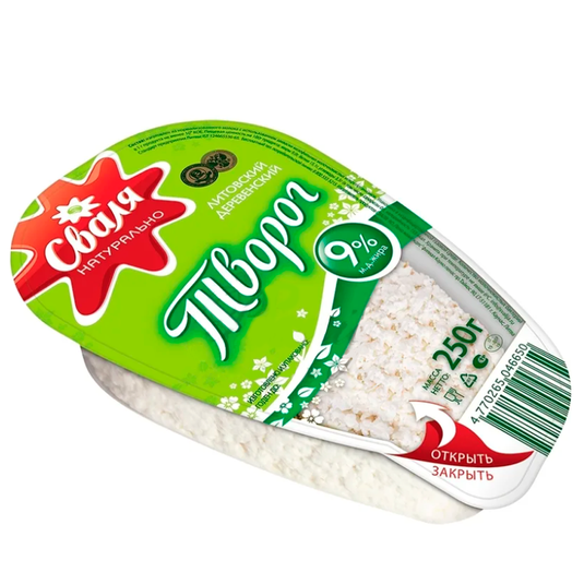 Cottage Cheese 9%, Svalya, 250 g/ 0.55 lb