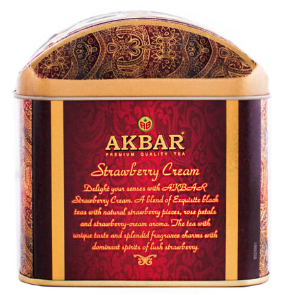 Ceylon Loose Large-Leaf Black Tea Blend "Strawberry Cream", Akbar, 250g/ 8.82oz