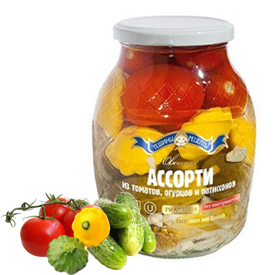 Marinated Assortment of Tomatoes, Cucumbers and Squash, Teshcha's Recipes, 1.98lb/ 900 g