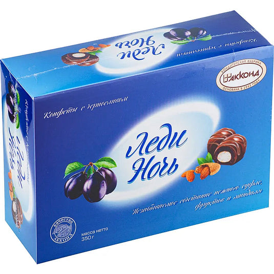 Glazed Souffle Candy with Prunes & Almonds, Lady Night, Akkond, 350 g