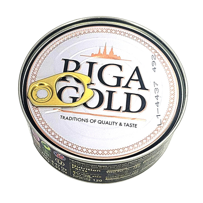Riga Smoked Sprats in Oil, Riga Gold, 240 g/ 0.53 lb