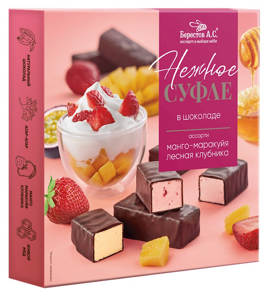 Assorted souffle Berestov mango, passion fruit, strawberry 155 g