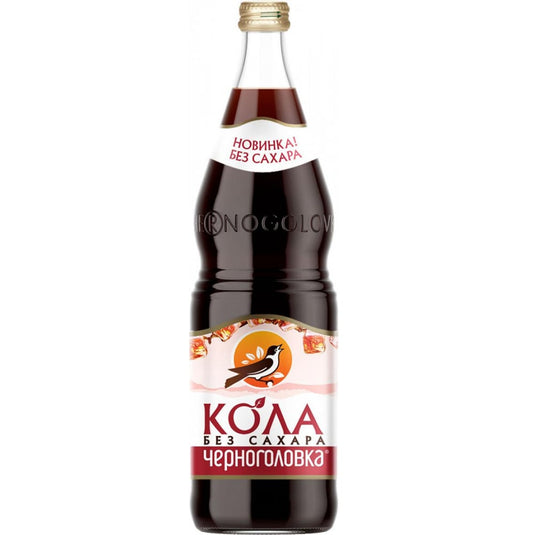 Carbonated Drink "Cola" Sugar Free, Chernogolovka (Glass), 1l/ 33.81 oz