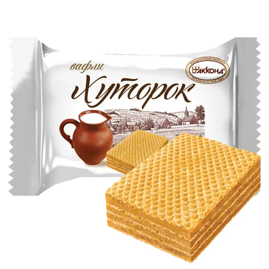 Milk Wafer Candies “Khutorok”, Akkond, 7.76 oz / 220 g