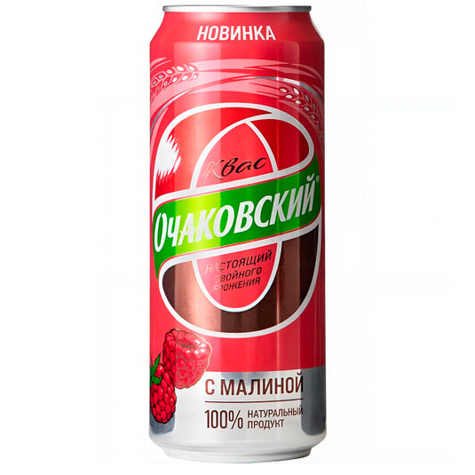 Raspberry Double-Fermented Kvass, Ochakovsky, 450ml / 15.2 fl oz