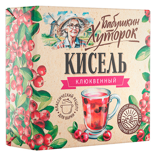 Cranberry Kissel (Dry Brick), Babushkin Khutorok, 180g / 6.35 oz