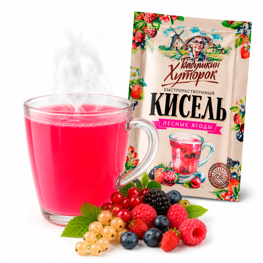 Instant Kissel Wild Berries (Individual Portion), Babushkin Khutorok, 1.06 oz / 30 g