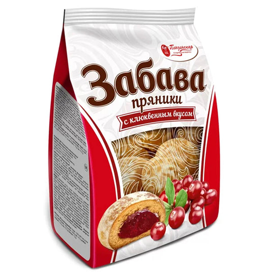 Cranberry-Flavored Gingerbread “Zabava”, Penza Confectionery Factory, 300g / 10.58oz