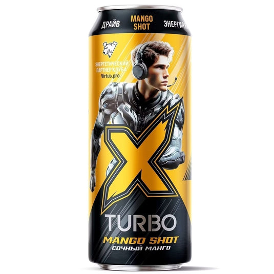 Carbonated Drink “Turbo Mango Shot Juicy Mango”, Chernogolovka, 15.22 fl oz / 450ml