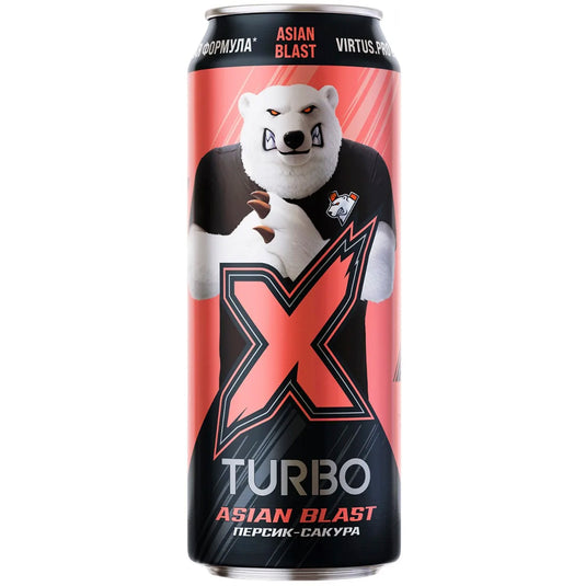 Carbonated Drink “Turbo Asian Blast Peach-Sakura”, Chernogolovka, 15.22 fl oz / 450ml