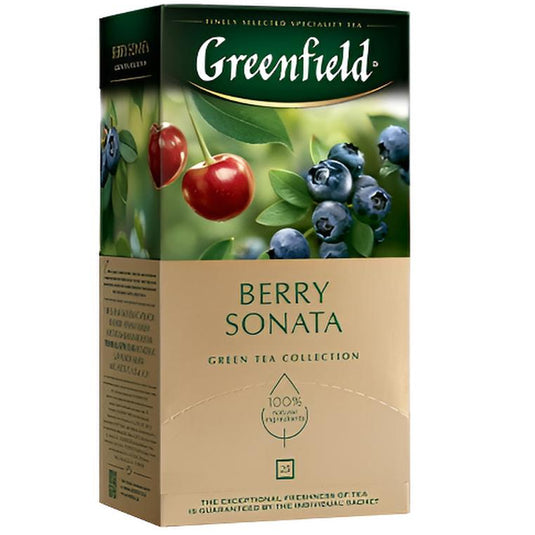 Greenfield Green Tea Berry Sonata, 25 Tea Bags