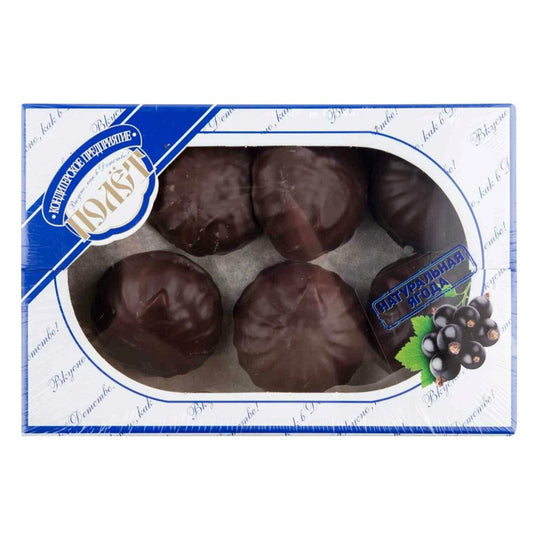 Black Currant Zefir Marshmallow in Dark Glaze, Polet, 500 g / 17.64 oz