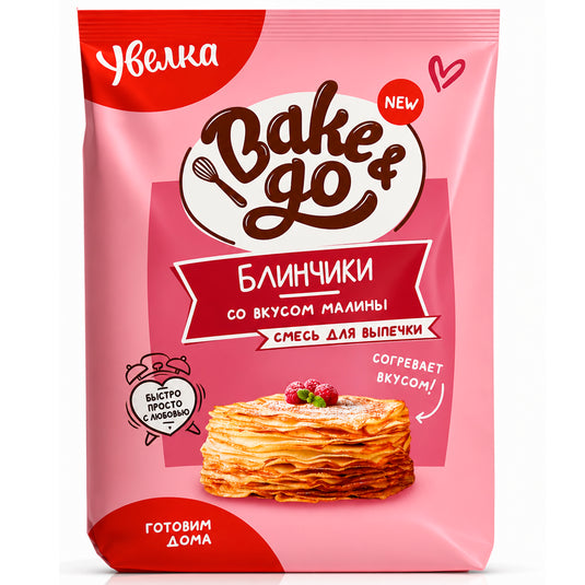 Raspberry Blini Mix "Bake & Go", Uvelka, 250g / 8.82 oz