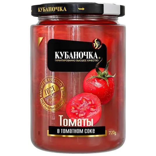 Tomatoes in Tomato Sauce, Kubanochka, 25.4 oz / 720 g