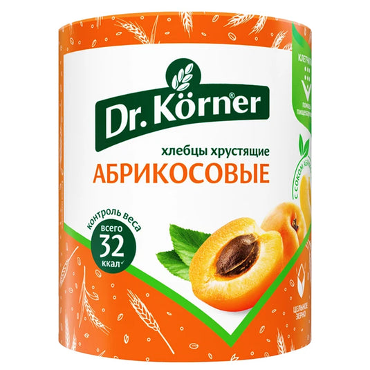 Crispy Rice & Wheat Apricot Crispbreads, Dr. Korner, 90g / 3.17oz