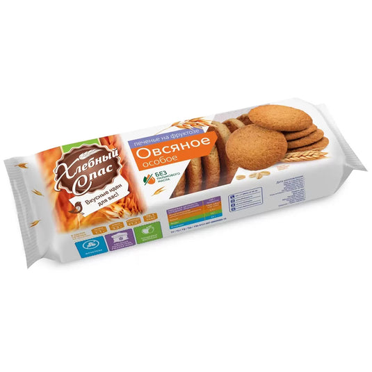 Special Oatmeal Cookies Sugar-Free with Fructose, Khlebny Spas, 250g/ 8.82 oz