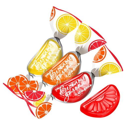 Hard Candy “Vesyolye Dolki”,Orange, Lemon, Grapefruit , Nevsky Confectioner, 226g/ 7.97oz