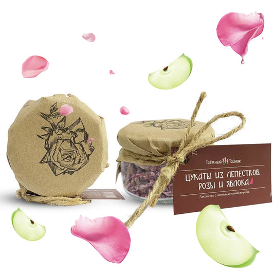 Candied Rose Petals & Apple, Taiga Cache, 40g/ 1.41 oz