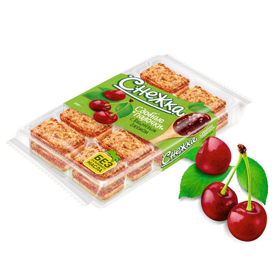 Sweet Pastry Sticks With Cherry Jam Filling, Snezhka, 308g / 10.86 oz