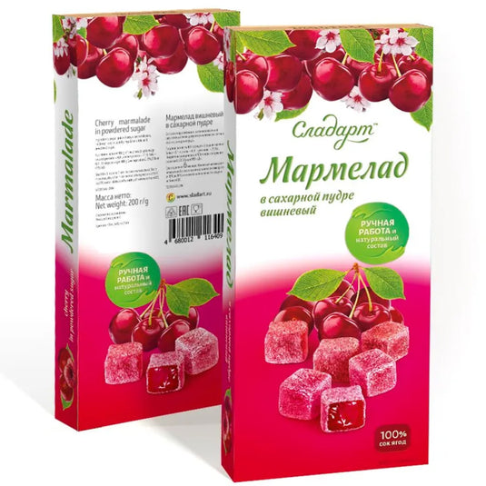 Cherry Marmalade in Powdered Sugar, SladArt, 200g/ 7.05oz