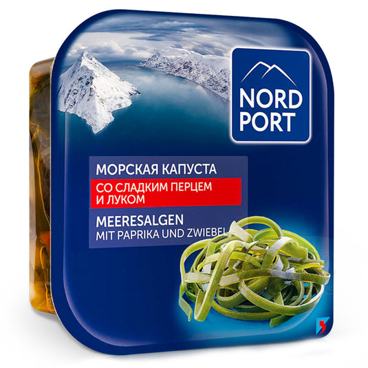 Seaweed Salad with Sweet Pepper & Onion, Nord Port, 200 g / 7.05 oz