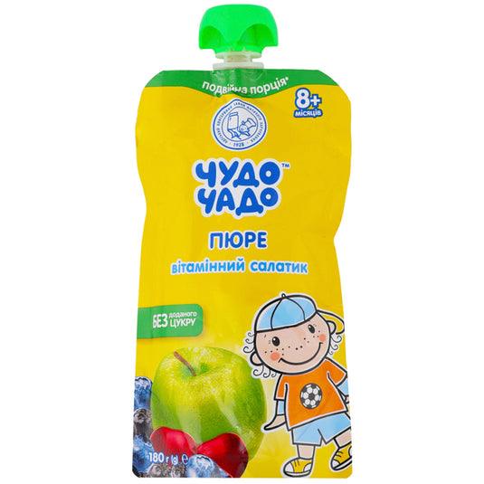 Baby Puree “Vitamin Salad” SUGAR FREE 8+ Months, Chudo Chado, 180g / 6.35 oz