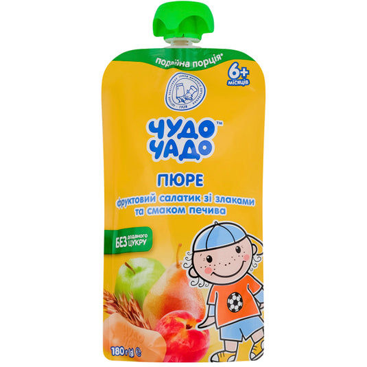 Baby Puree “Vitamin Cereal Blend” Cookie Flavored SUGAR FREE 6+ Months, Chudo Chado, 180g / 6.35 oz