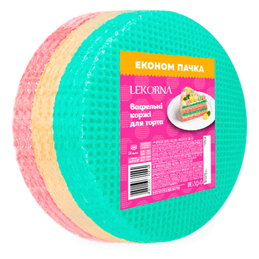 Waffle Colored Sheets for Cake "Veselka" 14pcs, Lekorna, 140g