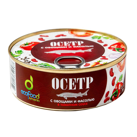 Sturgeon With Vegetables & Beans In Tomato Sauce, Ecofood, 8.47 oz / 240 g
