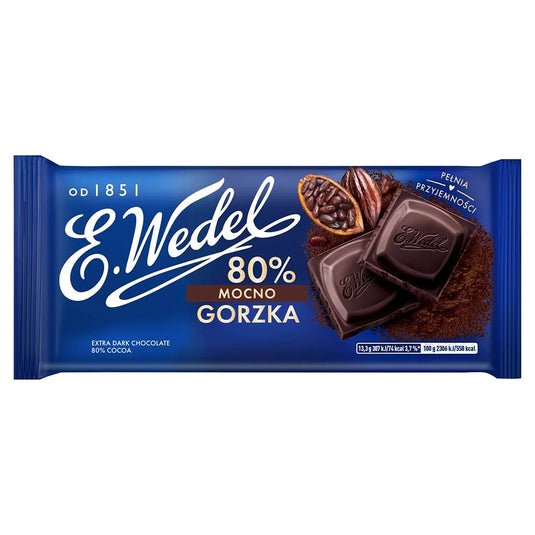 Extra Dark Chocolate 80% Cocoa, E. Wedel, 80g