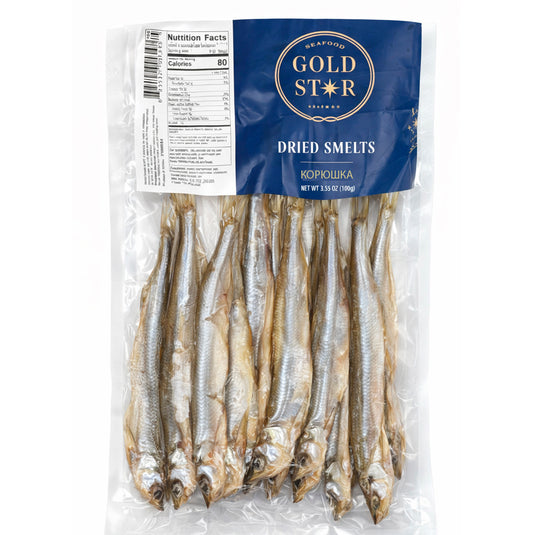 Dried Smelt Fish, Gold Star, 100g / 3.53 oz