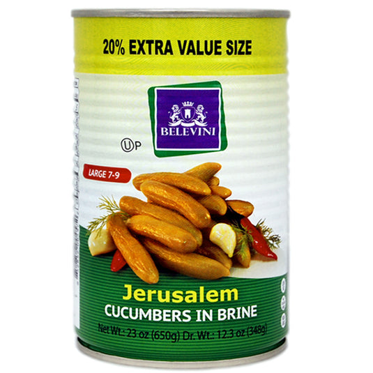 Jerusalem Cucumbers in Brine, Belevini, 650g / 23oz
