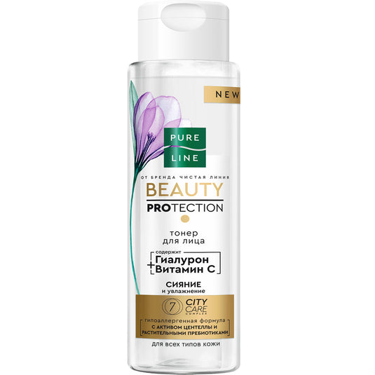 Facial Toner with Hyaluronic Acid & Vitamin C "Beauty Protection", Pure Line, 190ml/ 6.42 oz