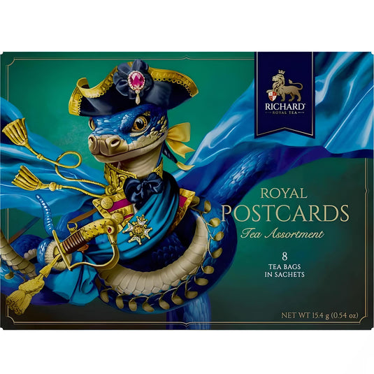 Чайное ассорти в новогодней открытке Зеленая змея, 15,4 г