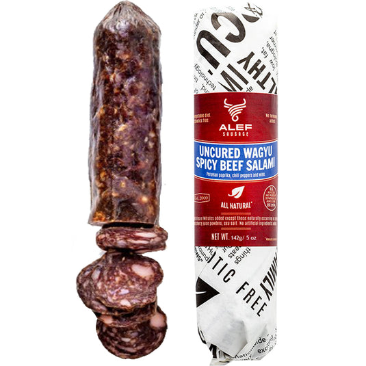 Неконсервированная острая салями из говядины Вагю, 142 г