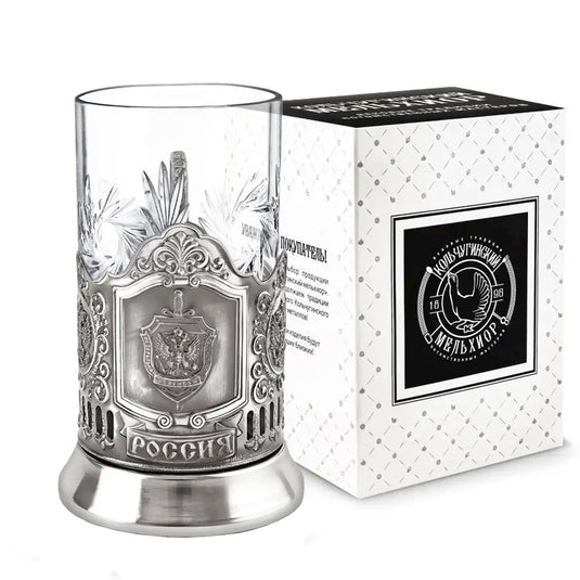 Nickel-Plated Blackened Glass Holder With Crystal Glass 250 ml “FSB” Kolchugino Melchior