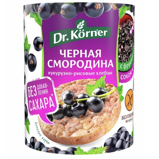 Corn & Rice Blackcurrant Loaves Crispbread, Dr.Korner, 90g/ 3.17oz