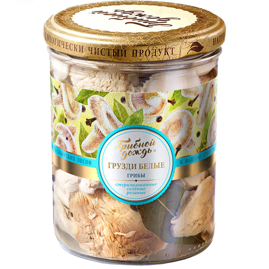 Salted White Rollrim Milkcap Mushrooms, 400g