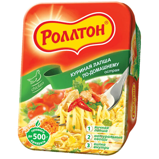 Лапша быстрого приготовления Роллтон со вкусом курицы острая 90 гр
